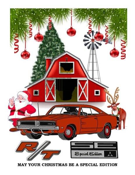 1969 CHARGER RT SE PORTRAIT VIEW CHRISTMAS SANTA RUDOLPH & BARN.jpg