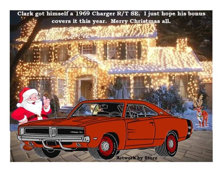 2024 CLARK GRISWOLD HOUSE WITH LIGHTS WITH 1969 CHARGER RT SE.jpg