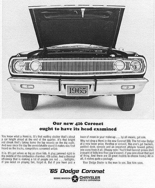 65 Coronet 500 Advert. #1 426ci.jpg