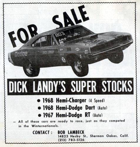 68 Charger RT Hemi Dick Landy #5 Sale Avert..jpg