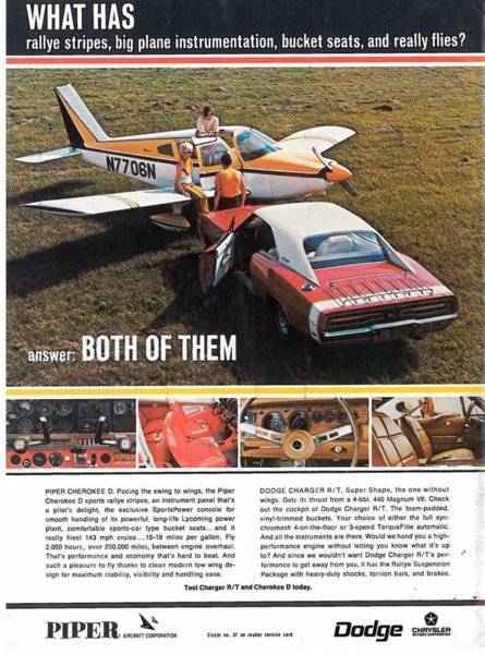 69 Charger RT Advert. #1 Piper Cherokee D Aircraft combined add.jpg