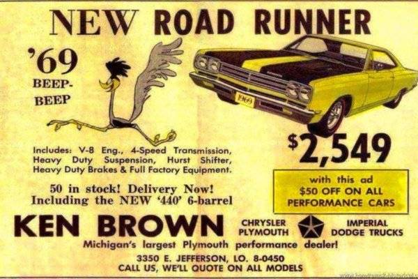 69 Roadrunner Advert. #14 Ken Brow Plymouth.jpg