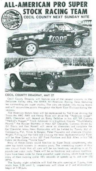 70 Cecil County Dragway Super Stock advert. #1.jpg