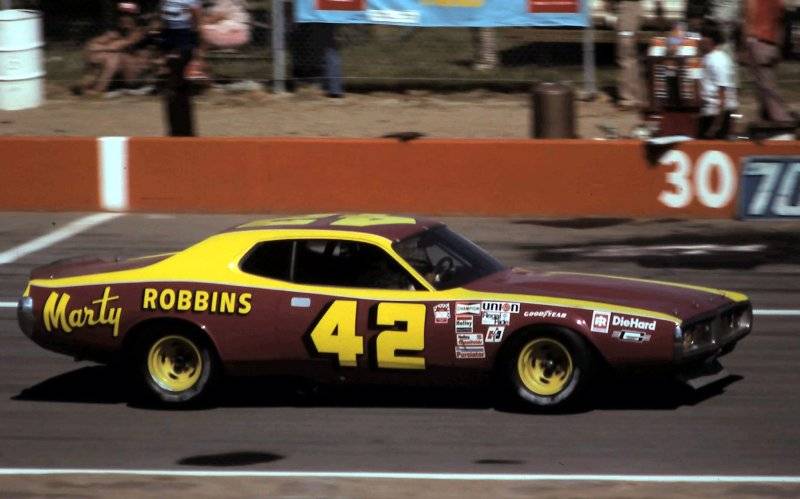 74 Charger Nascar #42 Marty Robbins #1 @ Mich. 1977.jpg