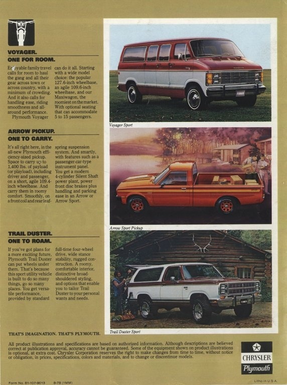 79 Trail Duster Arrow Pick Up Voyager Advert. #1.jpg