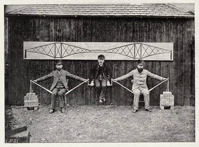 A demonstration of the cantilever bridge principle (Great Britain, 1887)..jpg