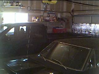 Budnicks 99 Dakota 4x4 & 68 RR in Garage.JPG