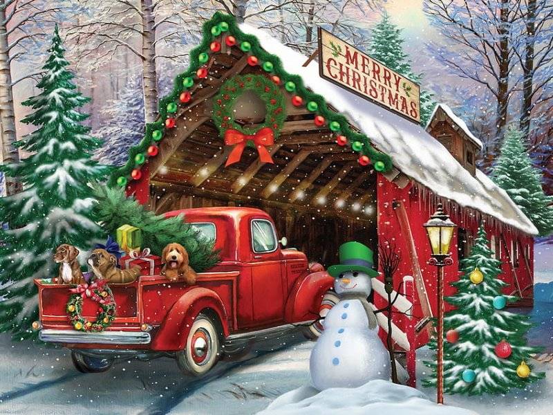 Christmas - Truck & Covered Bridge.jpg