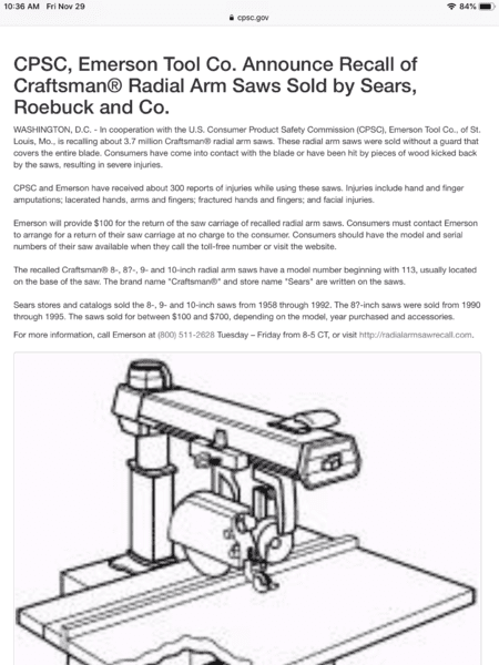 Craftsman radial arm online saw carriage bearings