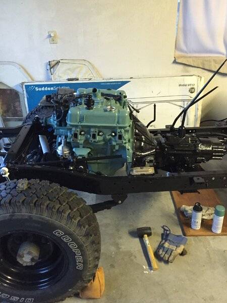 Darrens 68 Jeep CJ5 photos Attachments 225ci Dauntless V6 in Frame.JPG