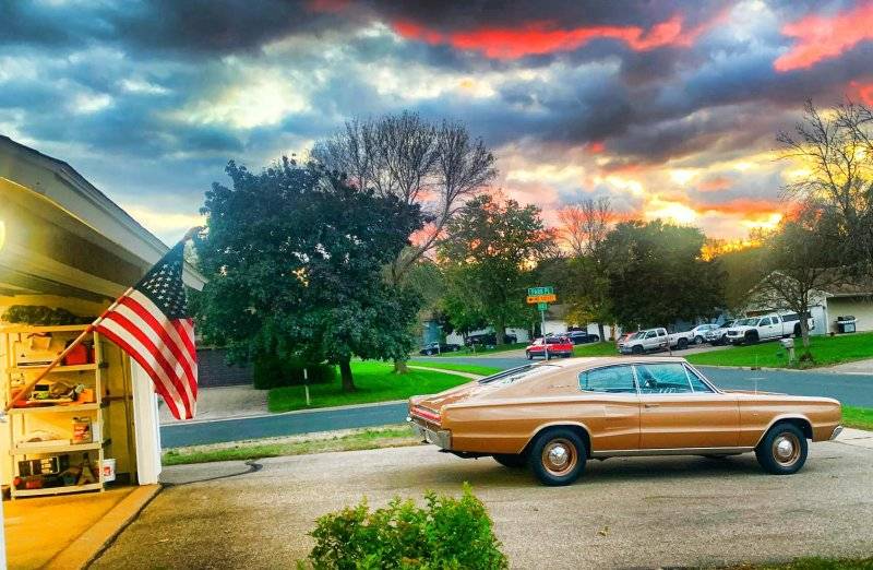 Dodge Charger Under Colorful Sky.jpg