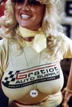 Hurst Linda Vaughn T-Shirt mid 70's Gratiot Auto Supply.jpg