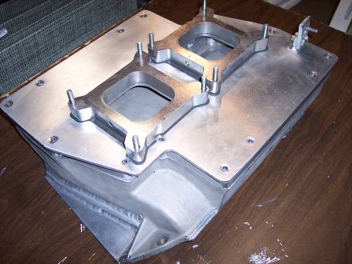 Intake 413-426w-440 Edelbrock STR-14 RB Cross Ram custom top with 2x4bbls inline.jpg