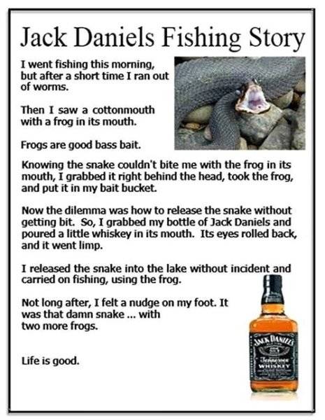 Jack Daniels Frog & Snake Fishing story.jpg