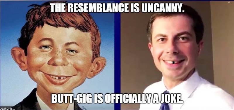 Liberal D) Pete Buttigiege (BUTTPLUG) AKA Alfred E Newman per Trump #2.jpg