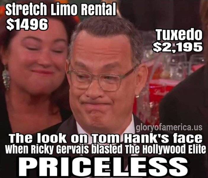 Liberal D) Tom Hanks Hypocrite at Golden Globes Awards Show.jpg