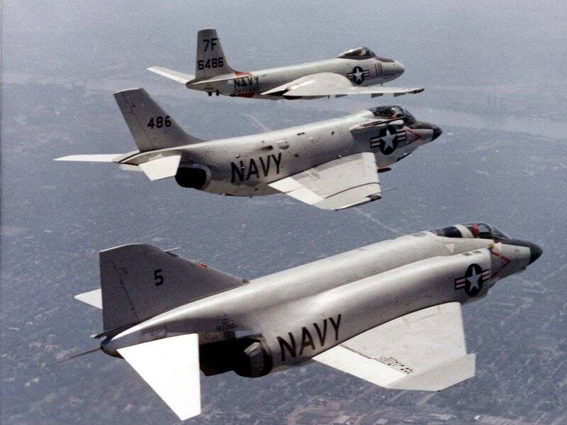 McDonnell F2H Banshee, F3H Demon, and F4H Phantom II.jpg