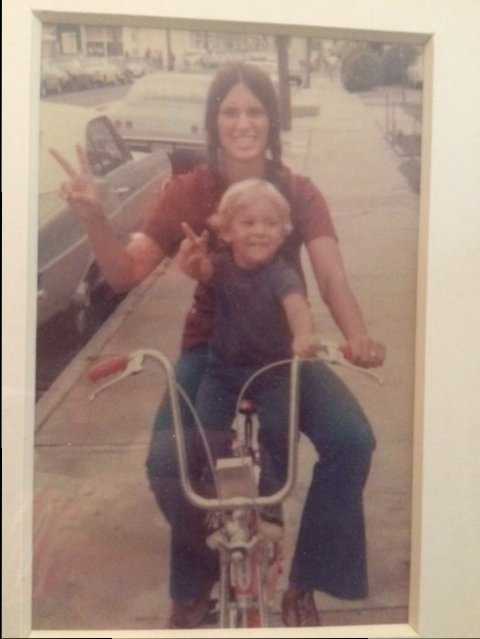 Me n Mom on Schwinn.JPG