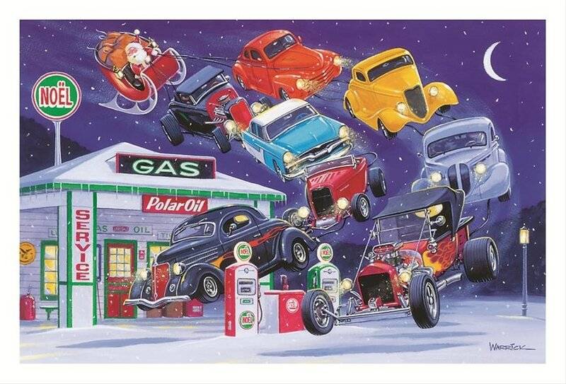 Merry Christmas Santa's Sled & 8  Hot Rods towing.jpg