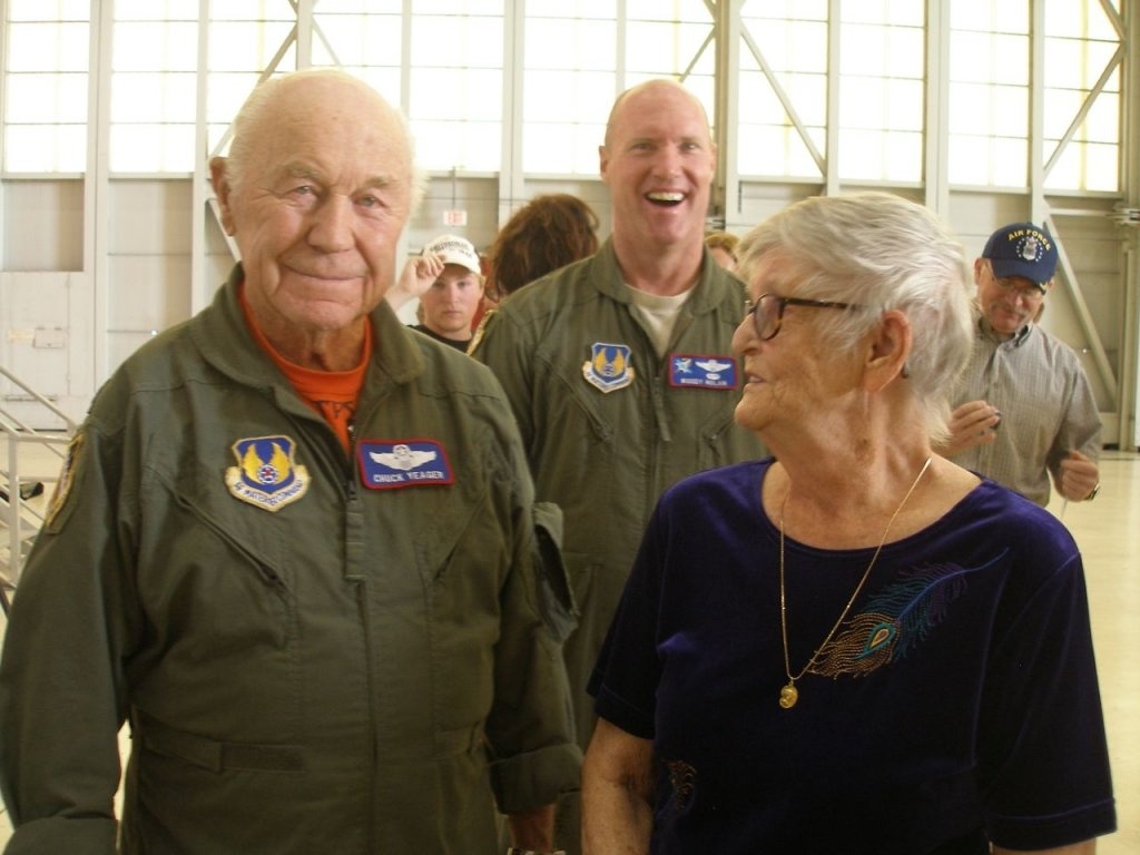 Mom, Woody & Gen Chuck Yeager.jpg