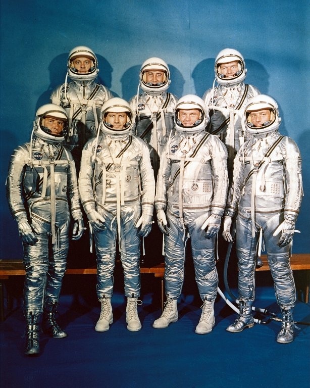 NASA Mercury Astronauts John Glen in the center.jpg