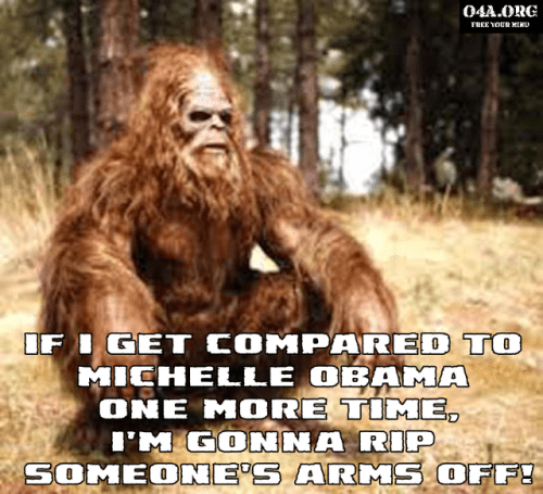 Obama Michelle Sasquach Bigfoot (2) Pissed he's compared to her.png