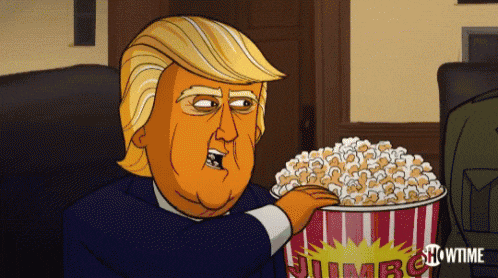 Popcorn Donald Trump eating.gif