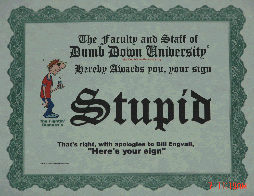 Sign Stupid Diploma.gif