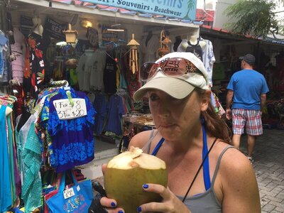 Bobbie drinking coconut milk.jpg