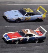 70 Superbird Nascar #7 & #30 on the track.jpg