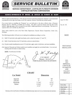 Chrysler Pentastar location 1963TSB.jpg